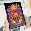 (US Local)50-Page A5 Flower Diamond Painting Notebook for Adult Holiday Birthday Gift