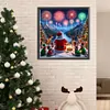 Diamond Painting-DIY Full Round Drill Santa Claus Elk Fireworks(40*40 CM)