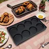 8-Hole Egg Burger Machine Reusable Meat Fryer Plate Bread Mold Pan for Gas Oven