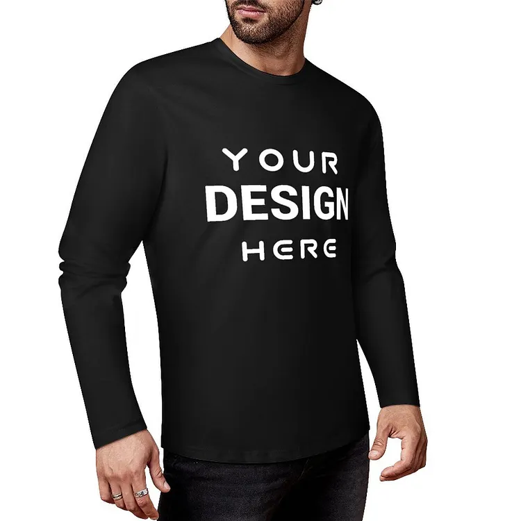 Personalized DESIGN Men's Pure Cotton Long Sleeved T-shirt Front