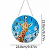 (US Local)Wood Special Shape Giraffe 5D Diamond Painting Clock Art Craft for Home Decor
