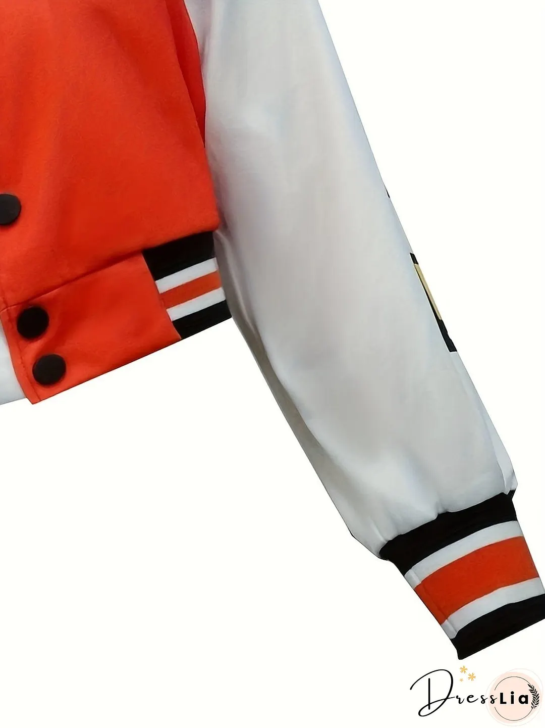 Casual Varsity Stylish Letter Print Button Front Jacket