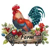 DIY Wooden Farm Rooster Diamond Painting Wall Hooks DIY Hook Kit