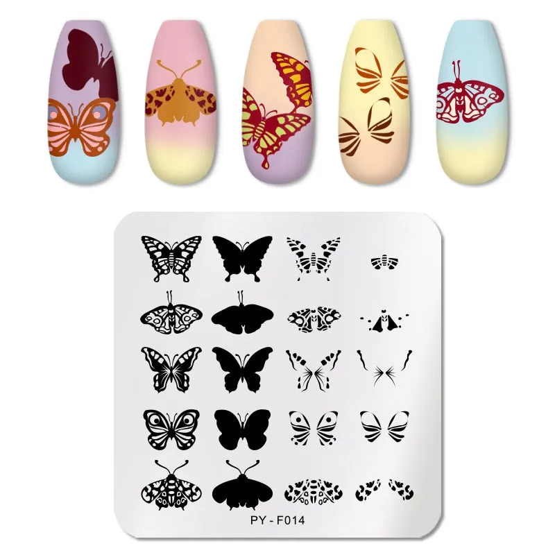 PICT YOU Nail Stamping Plates Flower Plant Pattern Nail Art Plate Stencil Stainless Steel Line Pictures Theme Image Plates Mold-Nail Inspo