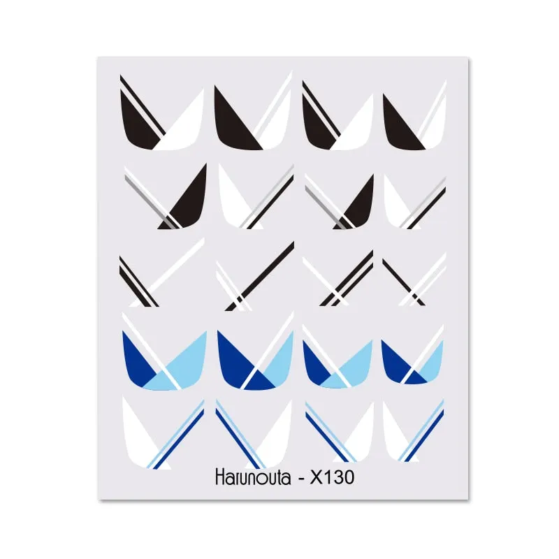 Harunouta Water Decals Ink Blooming Flower Leaves Transfer Nail Stickers Butterfly Love Heart Design Slider Watermark Decoration-Nail Inspo