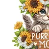 (US Local)Wooden Special Shape Cat 2 Hooks Diamond Painting Hook Rail for Wall Cabinet