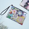 DIY Diamond Art Cosmetic Bag Flowers PU Women Clutch Kit