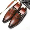Mens Side Buckle Loafers Shoes