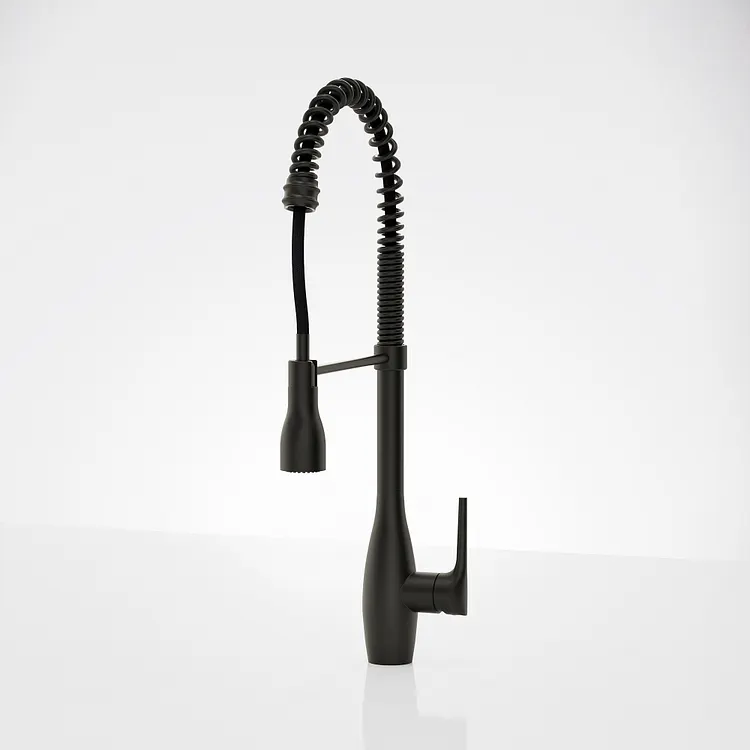EVERSTEIN Commercial Spring Pull-Down Kitchen Faucet Matte Black SFS-1302K-BK