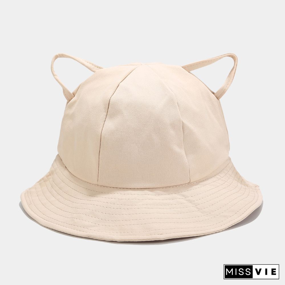 Cute Cat Ears Casual Fisherman Hat