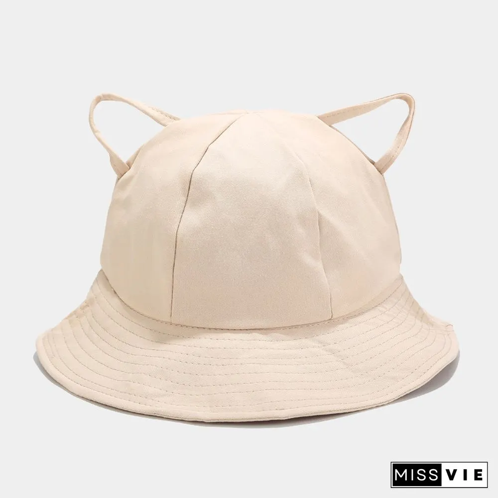Cute Cat Ears Casual Fisherman Hat