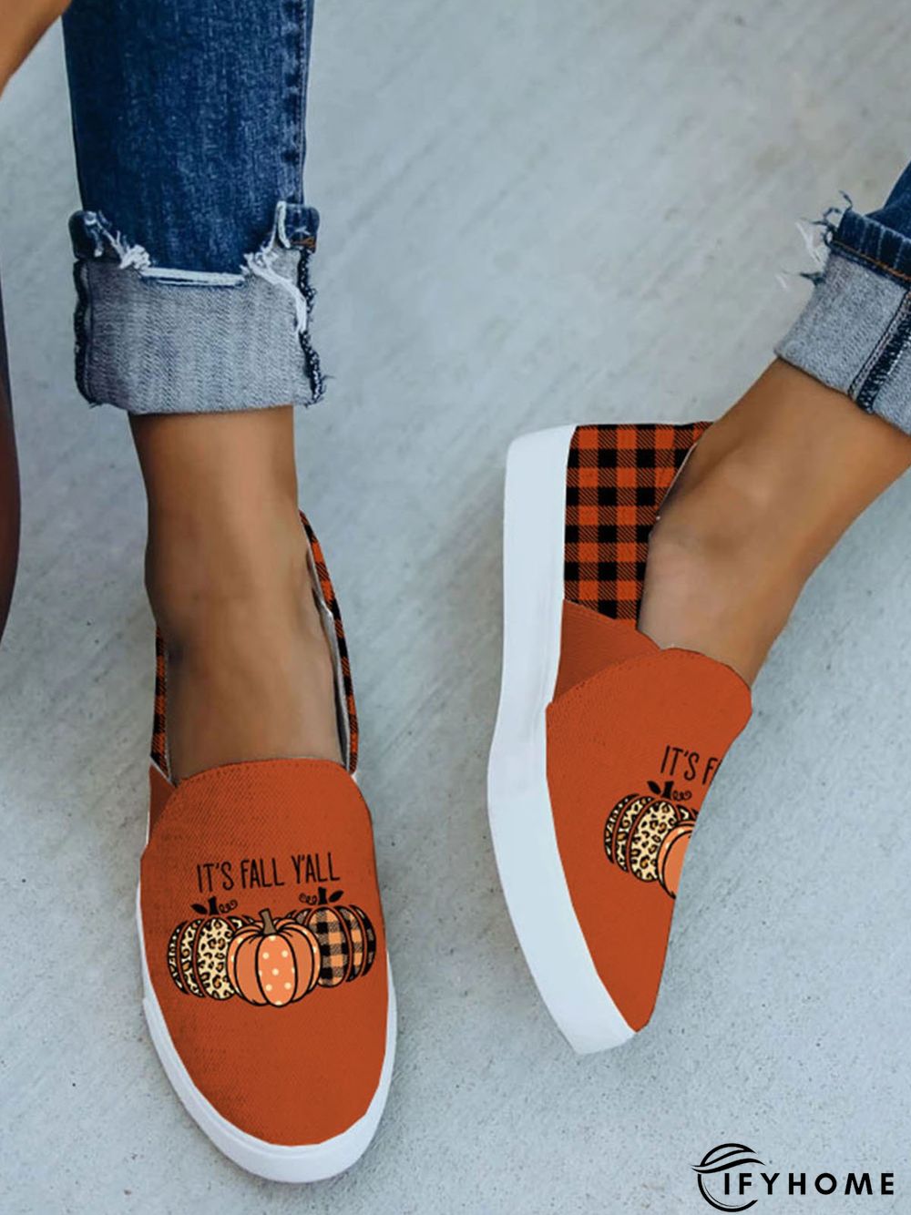 Halloween Pumpkin Patchwork Flat Shoes | IFYHOME