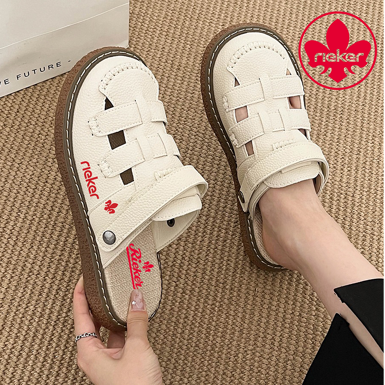 Rieker&reg; Ženski beli tkani sandali s platformo