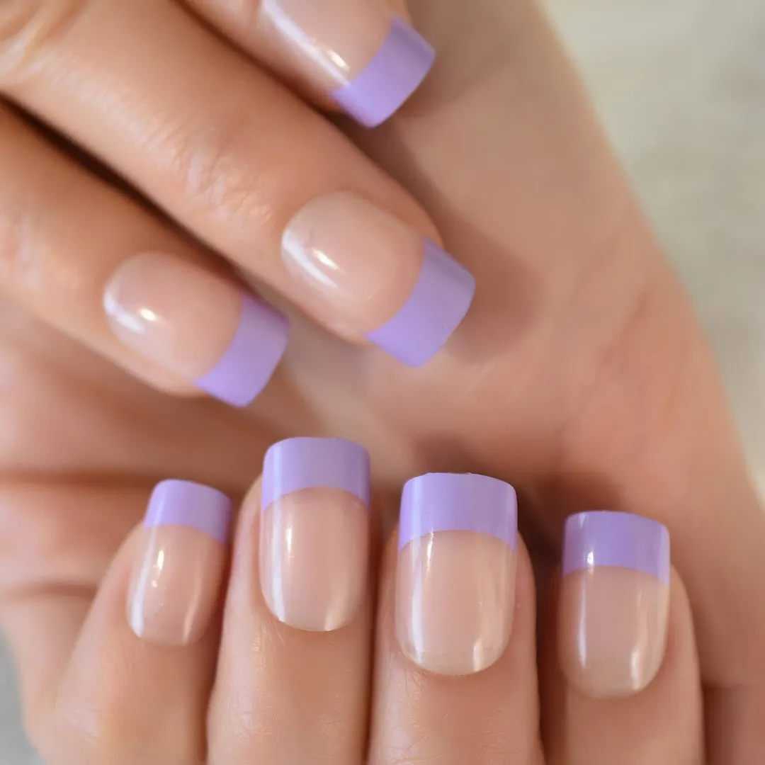Reusable Geometric Press On Nails Special Girls False Nails Green Nude Custom Artificial Fingernails Short Round Tips-Nail Inspo