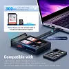 JJC Memory Card Reader 3 in 1 Portable Travel UHS-II SD MicroSD Card Case Holder Type-C USB 3.1 Data Cable External Card Reader Adapter with USB C to USB Lighting OTG Adapter Converter