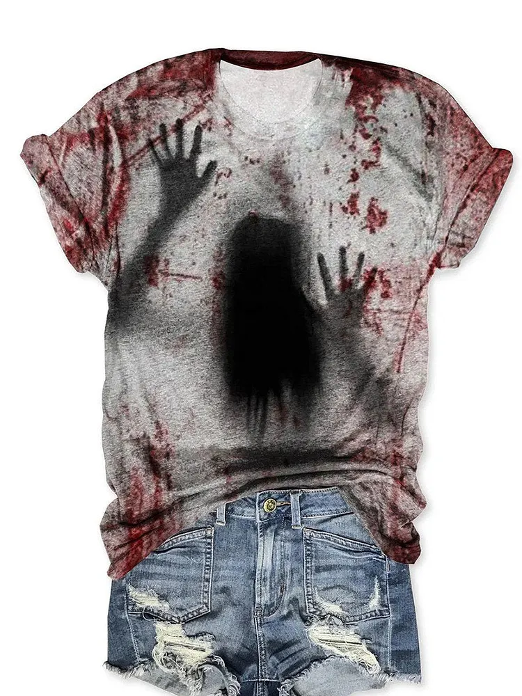 Women's Halloween Print Casual T-Shirt