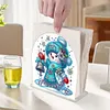 Christmas Acrylic DIY 5D Diamond Art Painting Napkin Holder Set (Snowman)