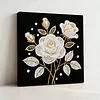 (25x25cm)DIY Pearl Painting Flower Framed Handmade Pearl Material Art Kit Living Room Decor