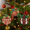 (US Local)12pcs Christmas Gifts Diamond Painting Keychains Kit DIY Diamond Art Charms