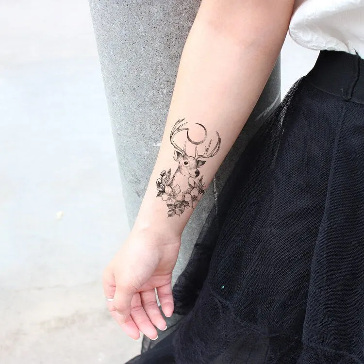 Tattoo Sticker Mermaid Little Element Small Devil Fish Jellyfish Whale Sea Animal Water Transfer Temporary Fake Body Art Tatoo