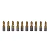 10pcs 1/4 PH2 Titanium Coated Cross Magnetic Screwdriver Bits 25mm Length