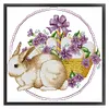 >SALE<Embroidery Eco-cotton Thread 11CT Printed Easter Bunny Cross Stitch Kit 41x39cm