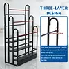 [US Local Warehouse] Fabric Roll Storage Rack 3 Tier Car Window Film Display Rack Adjustable Height Metal Vinyl Roll Storage Stand Detachable Fabric Display Organizer for Leather Rolls/Window Film/Wallpaper