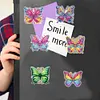 (US Local)6pcs/set DIY Diamond Painting Fridge Magnetic Sticker Kits (Butterfly)