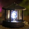 Solar Power LED Light Rotating Lighthouse Landscape Lamp Garden Decoration