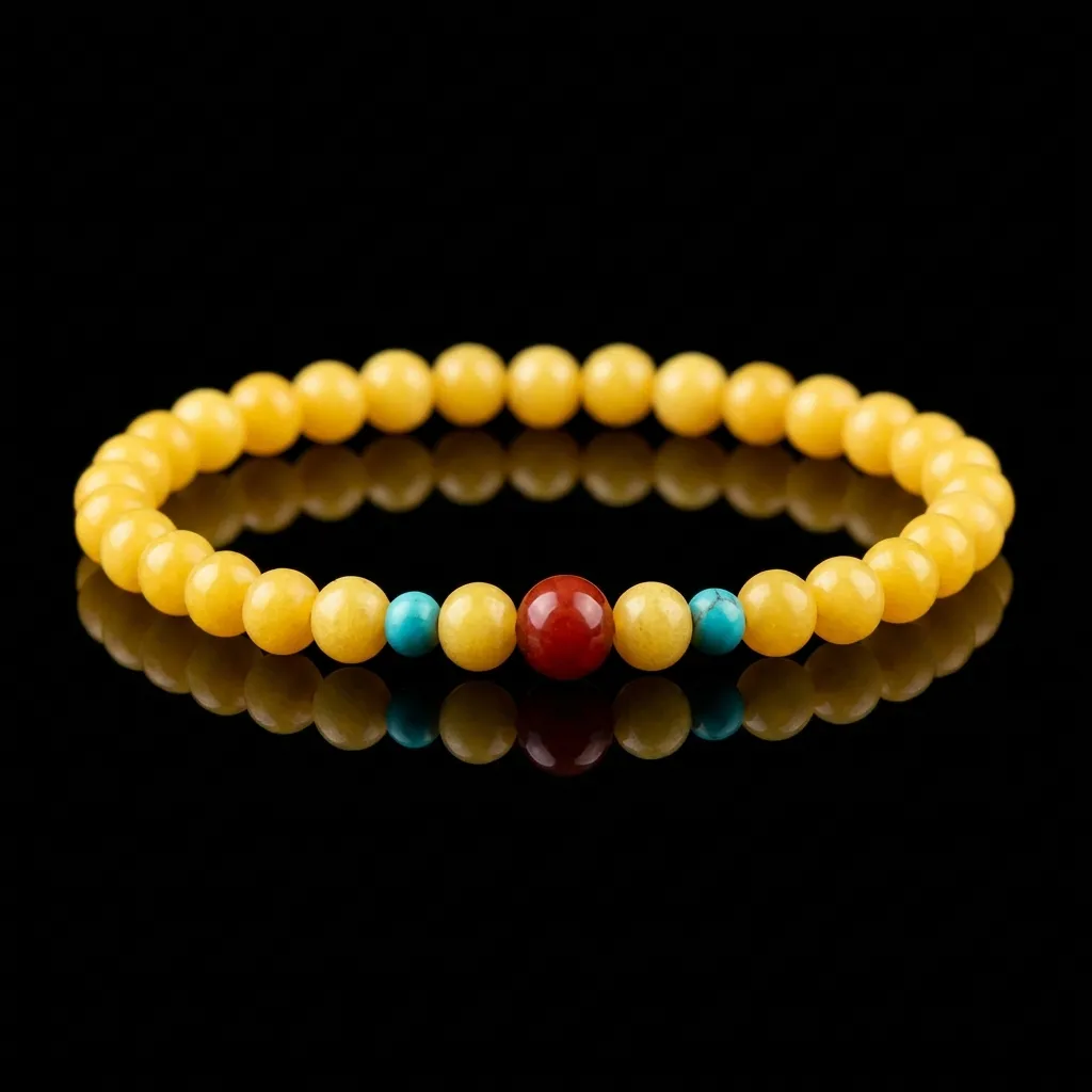 Lumi&egrave;re Golden Amber Micro-Bead Bracelet | 4mm Natural Gemstone