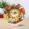 (US Local)5D DIY Special Shape Diamond Painting Desk Ornament Handmade Clock Kit(Beer Time)