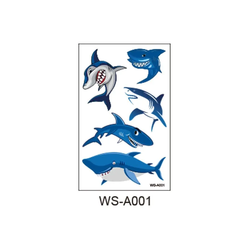 New children's shark tattoo stickers cute animal party cartoon reward children's arm temporary tattoo stickers
