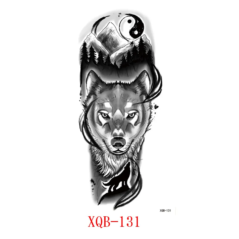 Sdrawing Forest Animal Temporary Tattoos for Men Wolf Tattoo Stickers Tiger Skull Skeleton Fake Tattoo for Women Arm Sleave