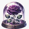 Purple Rose-11CT Stamped Cross Stitch 50*50cm/19.69*19.69in