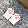 Girls Gift Idea Hand Woven Half Fingers Cat Paws Wool Gloves