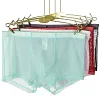 Men's sexy ultra-thin transparent mesh boxer briefs