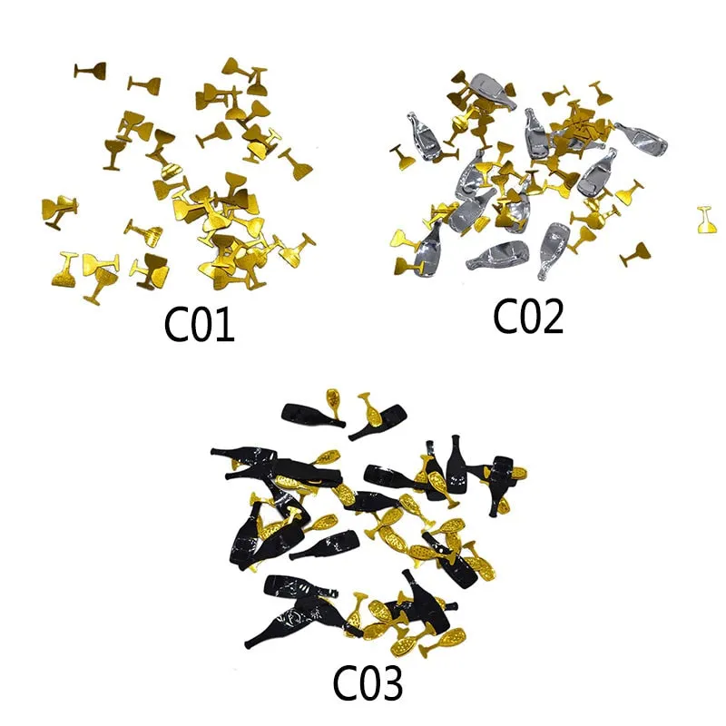 Fashion Wine Bottle Champagne Acrylic Sprinkles Confetti for Wedding Party Birthday Valentine's Day Bar Table Decoration 15g