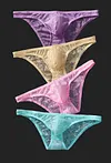 Men's T-Back Thongs Sexy lace Erotic Low Rise G-String Briefs Bulge Pouch Underwear