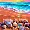 >SALE<5D DIY Full Round Drill Diamond Seashell Painting Animal Kit Home Decor 30x30cm