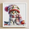 Winter Cat - 18CT Stamped Cross Stitch - 30*30cm