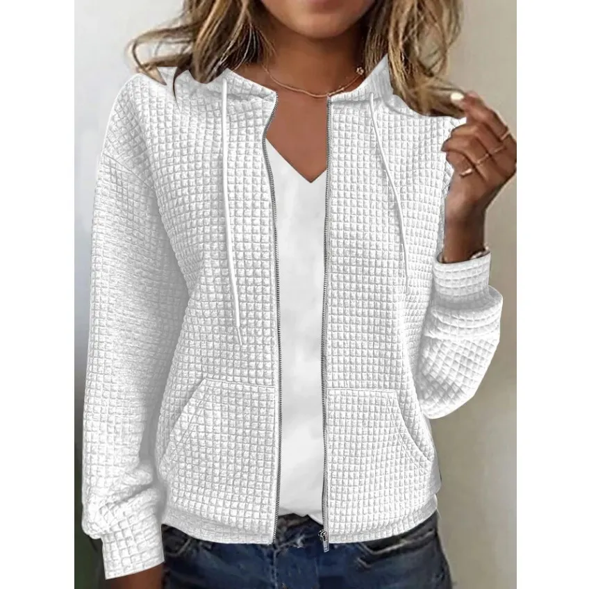 Churchf Churchf Women Wear Zip Hooded Cardigan Long Sleeve Hoodie Coat