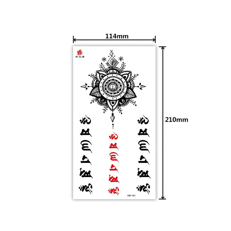 Tattoo Applique Arm Men and Women Small Full Arm Waterproof Tattoo Sticker Symbol Totem Animal Skull Text Tattoo Sticker