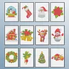 12pcs Xmas DIY Mini Square Diamond Painting Set 15x18cm