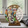 Diamond Painting Wooden Elephant Moon Perpetual Calendar