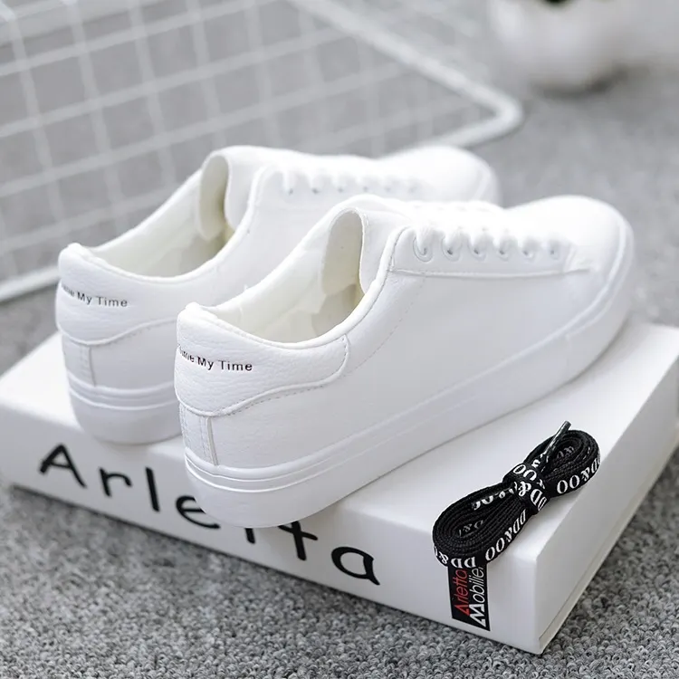 Churchf Churchf White Shoes 2023 Spring And Autumn New Korean Version Of Women's Board Shoes Students Flat Casual Single Shoes Round Head Tie Women's Shoes Tide