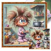 Girl In Kitchen-11CT Stamped Cross Stitch 40*40cm/15.75*15.75in