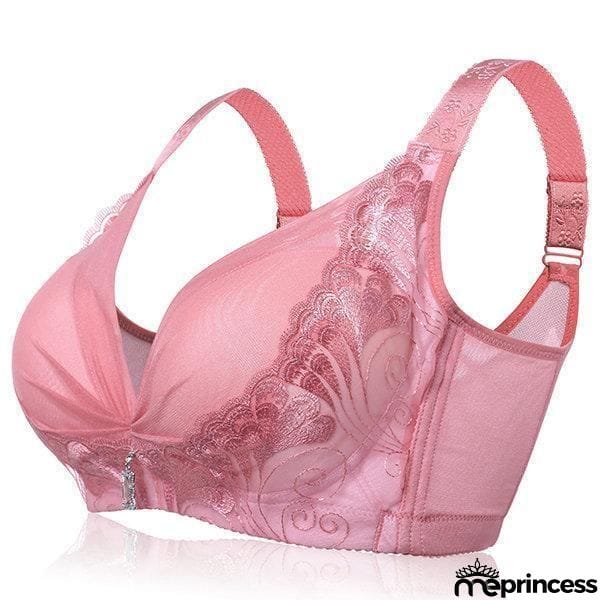 Women's Deep Plunge Wireless Soft Fibroin Bras - Light Orange
