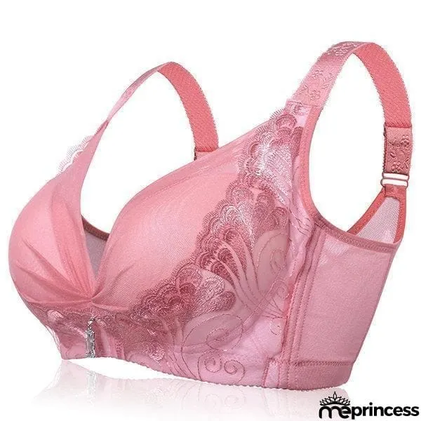 Women's Deep Plunge Wireless Soft Fibroin Bras - Light Orange