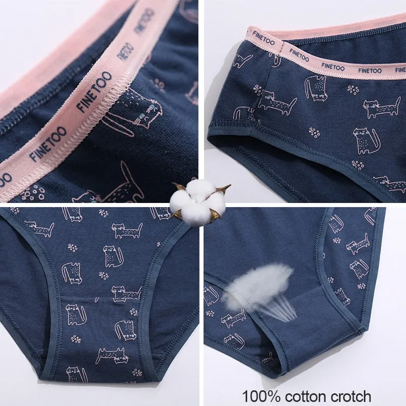 Floral Printing Panties Women Underwear Cotton Panties Set Finetoo Design Female Underpants Lingerie Sexy Pantys Briefs Intimate