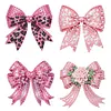 4Pcs Diamond Painting Brooch Diamond Painting Pins Jewelry Kit (Pink Bow Tie)